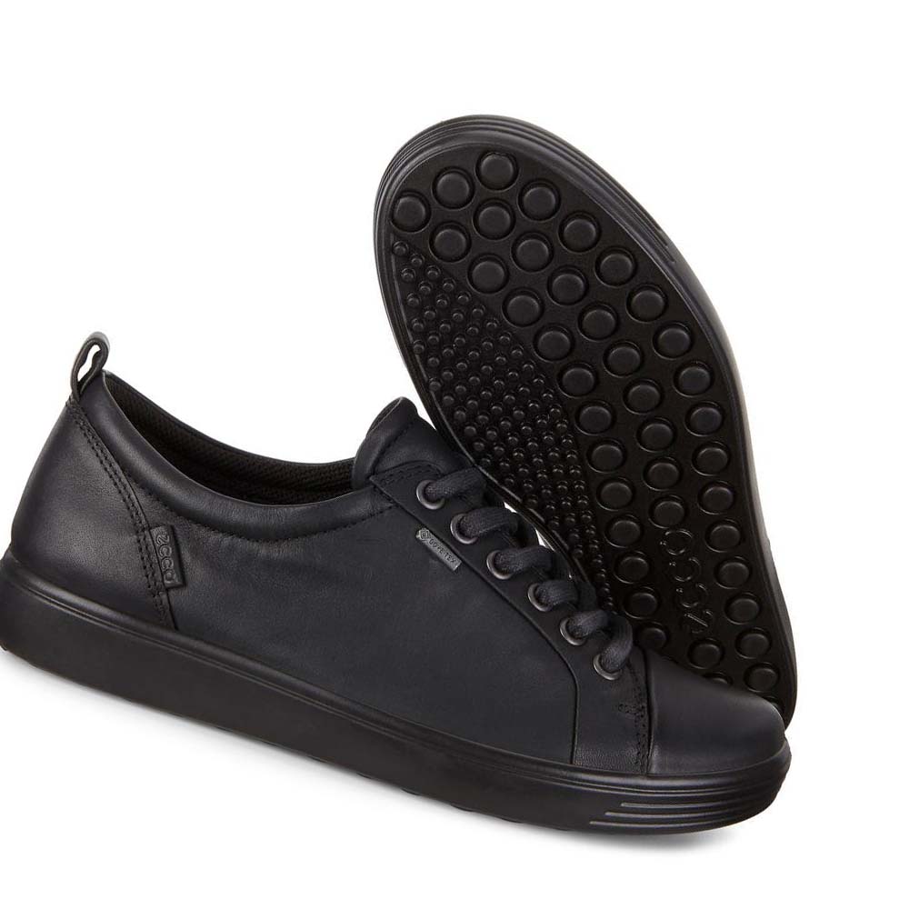 Women's Ecco Soft 7 Gtx Sneakers Black | USA 235SGL